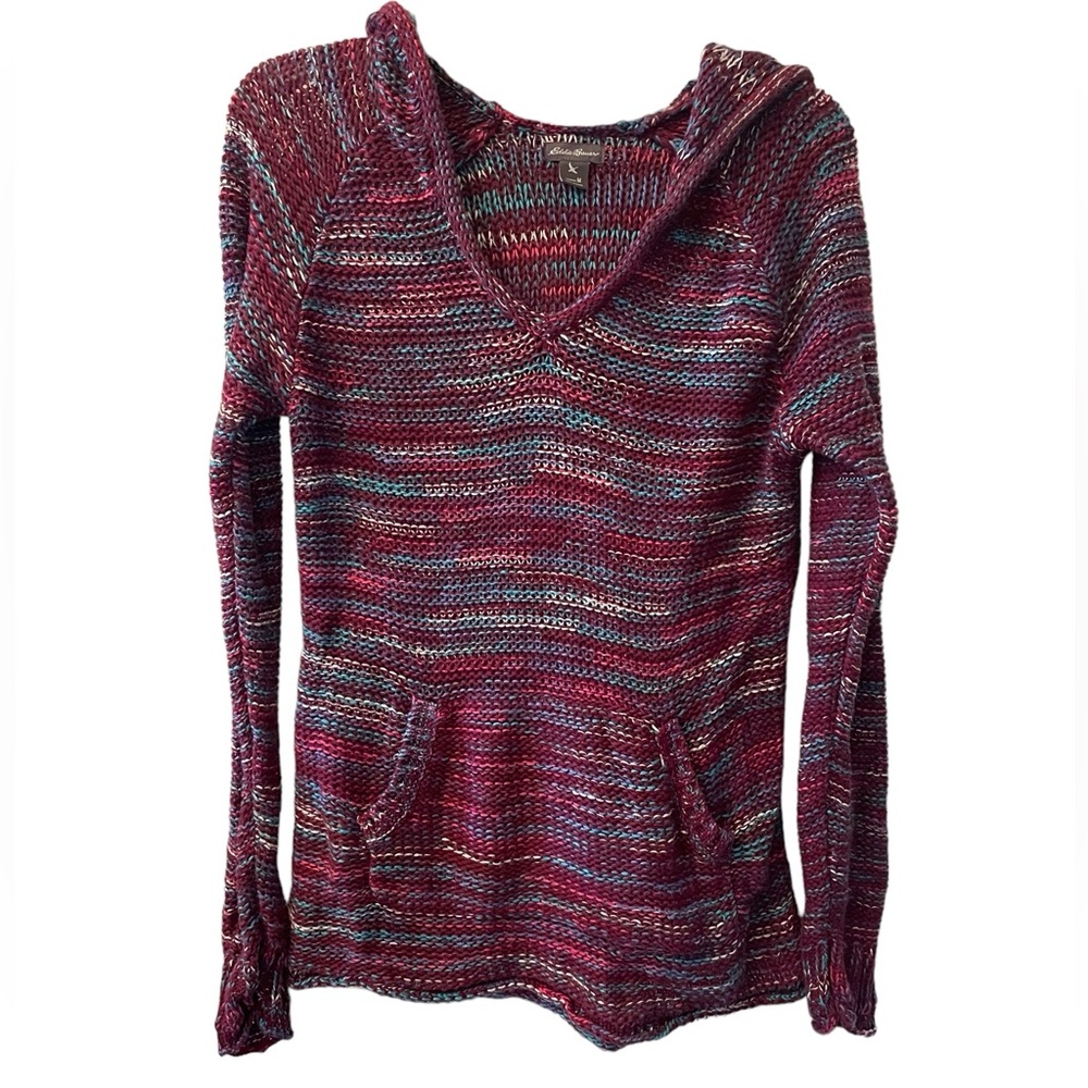 Eddie Bauer Westbridge multicolored hooded sweater size M